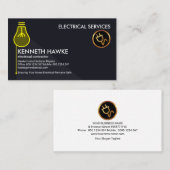 Stylischer Yellow Light Bulb Power Switch Elektris Visitenkarte (Vorne/Hinten)