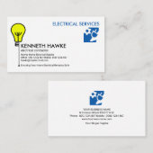 Stylischer Yellow Light Bulb Switch Elektrischer Visitenkarte (Vorne/Hinten)