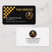 Stylischer Yellow Taxi Karo Box Cab Driver Visitenkarte (Vorne/Hinten)
