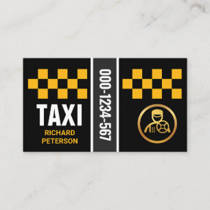 Stylischer Yellow Taxi Karo Box Treiber Visitenkarte