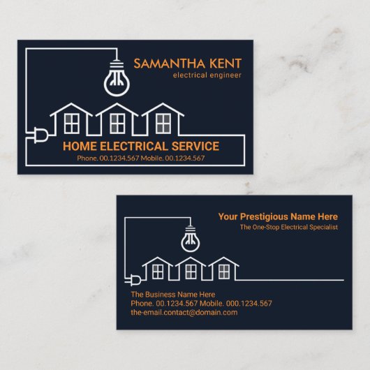 Stylischer Zuhause Electrical Wiring Circuit Elect Visitenkarte (Vorne/Hinten)