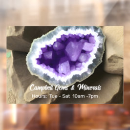 Stylisches Amethyst Geode Custom Business Fensteraufkleber