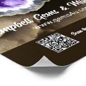 Stylisches Amethyst Geode Custom QR-Zeichen Poster (Ecke)