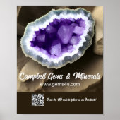 Stylisches Amethyst Geode Custom QR-Zeichen Poster (Vorne)