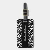 Stylisches, benutzerdefiniertes Zebra Print-Gepäck Gepäckanhänger (Vorderseite vertikal)