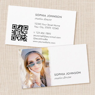 Stylisches Berufliches Foto QR Code Chic Visitenkarte