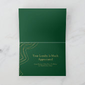 Stylisches Berufliches Green/Gold Business Dankeskarte (Innenseite)