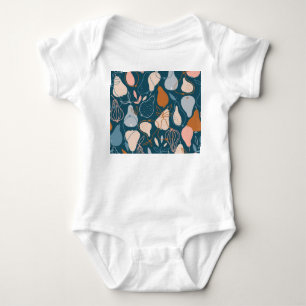 Stylisches Birnenmuster: Skandinavisches Dunkles D Baby Strampler