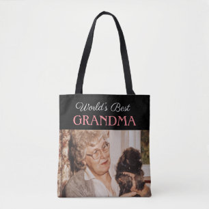 Stylisches Black World's Best Oma Custom Foto Tasche