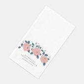 Stylisches Blue Garden Blume Custom Brautparty Serviette (Ecke)