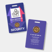Stylisches Blue Red Arrows Security Foto Template Ausweis (Vorder- & Rückseite)