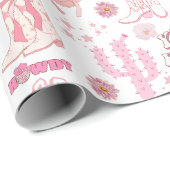 stylisches boho lustig pink cowgirl Western Muster Geschenkpapier (Rolleneckpunkt)