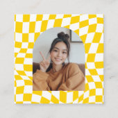 Stylisches Checkered Social Media oder Abschluss F Quadratische Visitenkarte (Vorderseite)