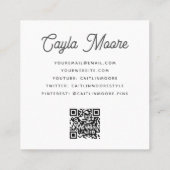 Stylisches Checkered Social Media oder Abschluss F Quadratische Visitenkarte (Rückseite)