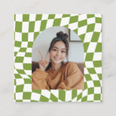 Stylisches Checkered Social Media oder Abschluss F Quadratische Visitenkarte (Vorderseite)