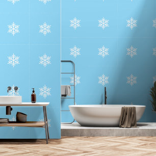 Stylisches Chic Nordic Schneeflocken auf hellbabyb Tapete