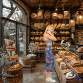 Stylisches Denim Patchwork, in Blauer und Roter be Capri Leggings