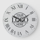 Stylisches Firmenlogo mit grauem Firmenlogo Große Wanduhr (Vorderseite)