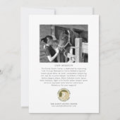 Stylisches Gala Custom Event Logo Foto White Gold Einladung (Rückseite)