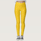 Stylisches Gelb und Mikado Polka Dot Pattern Leggings (Vorderseite)