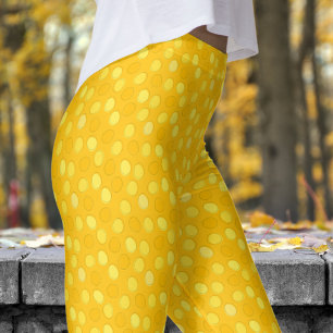 Stylisches Gelb und Mikado Polka Dot Pattern Leggings