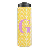 Stylisches Gelbkraut Zickzack ZigZag Monogramm Thermosbecher (Vorderseite)