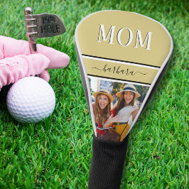 Stylisches Gold Custom MAMA Name Foto Golf Headcover