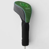 stylisches golfer Logo auf grün Golf Headcover (angewinkelt)