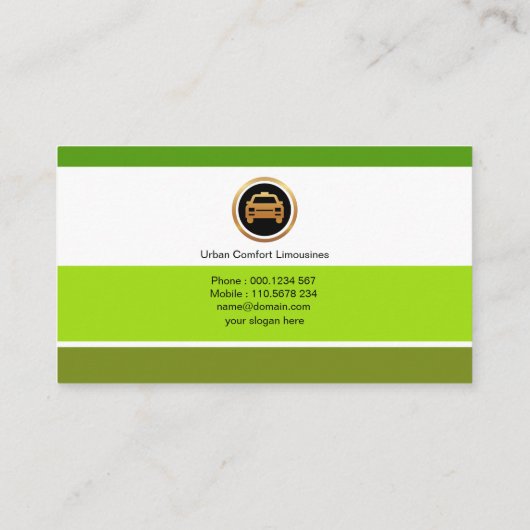 Stylisches Green Simple Beruflich Modern Taxi Visitenkarte (Rückseite)