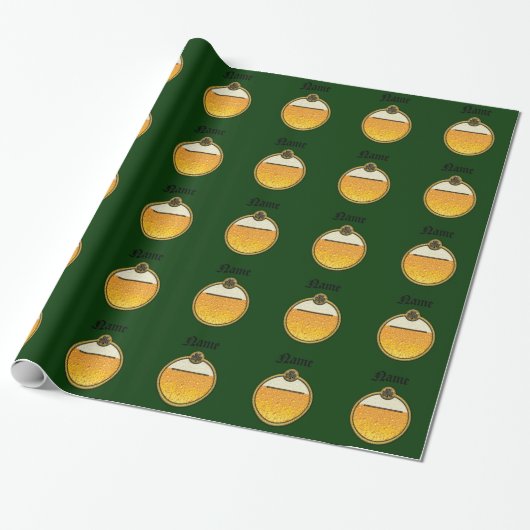 Stylisches Irish Pub Bierlogo Geschenkpapier (Ungerollt)