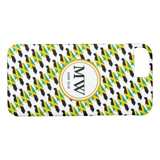 Stylisches JAMAICA-Monogramm des Überflutungsleben Case-Mate iPhone Hülle (Rückseite (Horizontal))