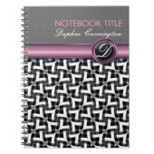 Stylisches Lady Schwarz-weiß Pattern Monogram Note Notizblock (Vorderseite)