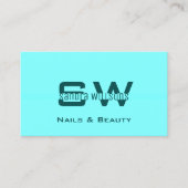 Stylisches Licht und Dunkel Aquamarin Einfach mit  Visitenkarte (Vorderseite)