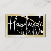 Stylisches Light Gold Frame Heart Handmade by Name Visitenkarte (Vorderseite)