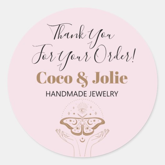 Stylisches Logo mit dem Logo "Custom Blush Pink My Runder Aufkleber (Vorderseite)