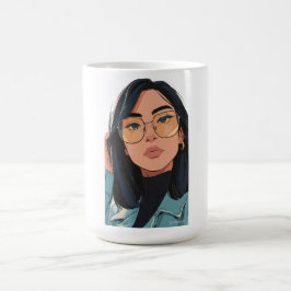 Stylisches Mädchen Illustration | Trendige Mode Kaffeetasse