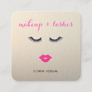 Stylisches Modernes ,Lippen,Wimpern,Make-up Quadratische Visitenkarte