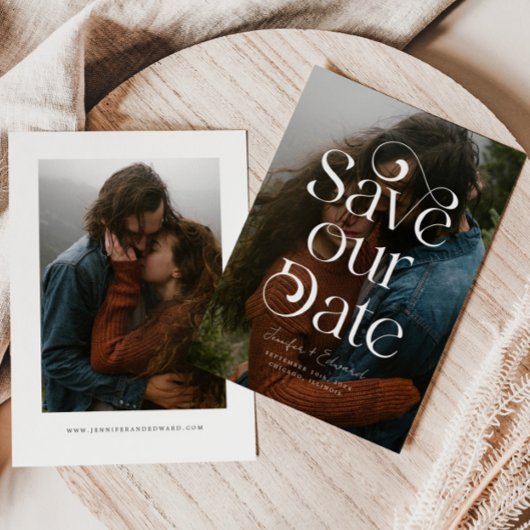 Stylisches Overlay Typografy Foto Save the Date