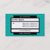 Stylisches Panel II - Cyan Fabric Texture Visitenkarte (Rückseite)