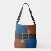 Stylisches Patchwork Statement Messenger Bag Tragetaschen Mit Langen Trägern (Vorderseite)