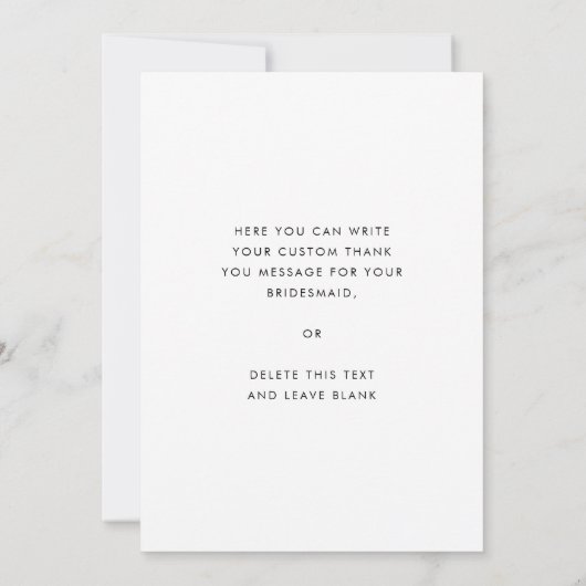 Stylisches Retro Bridesmaid Danke für Ihre Fotokar Einladung (Rückseite)