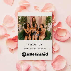Stylisches Retro Bridesmaid Danke für Ihre Fotokar Einladung
