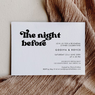 Stylisches Retro Schwarz & Weiß Die Nacht zuvor Einladung