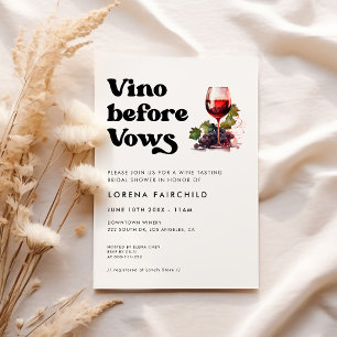 Stylisches Retro-Schwarzweiß Vino vor den Gelübden Einladung
