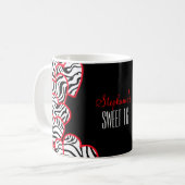 Stylisches rotes süßes 16 Zebra Herz Design Name Kaffeetasse (Vorderseite Links)