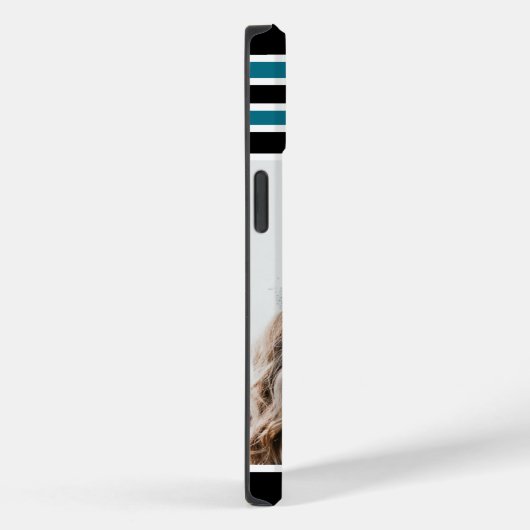 Stylisches, schwarz Streifen Monogram Custom Foto Case-Mate iPhone Hülle (Rückseite / Rechts)