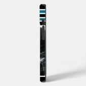 Stylisches, schwarz Streifen Monogram Custom Foto Case-Mate iPhone Hülle (Rückseite / Links)