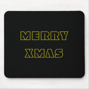 Stylisches Schwarz und Gold Merry Xmas Skript Weih Mousepad