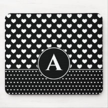 Stylisches Schwarz-Weiß-Herz-Monogramm