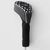 Stylisches Schwarz-Weiß-Monogramm Golf Headcover (angewinkelt)